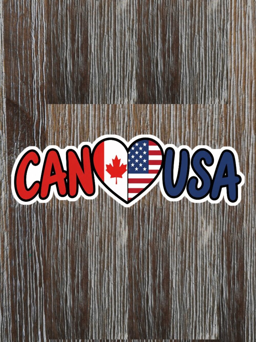 6 inch CAN USA Canada USA Love Vinyl Sticker